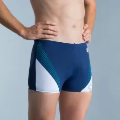 Bañador Hombre Natación Arena Bóxer Azul Marino Blanco Turquesa
