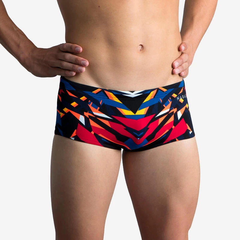 Bañador Hombre Natación Bóxer Nabaiji Negro Rojo 1 Bañador Hombre Natación Bóxer Nabaiji Negro Rojo