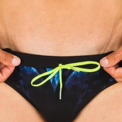 Bañador Hombre Natación Slip Nabaiji Negro Estampado -Equipo Deportivo baador hombre natacion slip nabaiji negro estampado 2