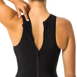 Bañador Mujer Deportivo Cremallera Negro Waterpolo -Equipo Deportivo baador mujer deportivo cremallera negro waterpolo 2