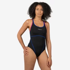 Bañador Mujer Natación Nabaiji Negro Rosa
