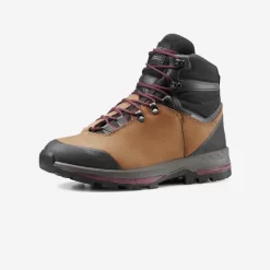 Botas De Montaña Y Trekking Impermeables De Piel Mujer Forclaz Trekk 100