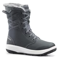 Botas De Nieve Y Apreski Impermeables De Piel Mujer Quechua SH500 U-Warm Gris