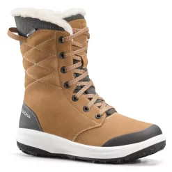 Botas De Nieve Y Apreski Impermeables De Piel Mujer Quechua SH500 U-Warm Gris -Equipo Deportivo botas de nieve y apreski impermeables de piel mujer quechua sh500 u warm marron
