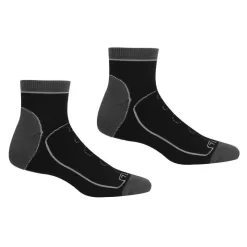 Regatta Calcetines Al Tobillo Samaris Trail Para Hombre Packs De 2 Negro, Acero Oscuro