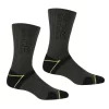 Regatta Calcetines Blister Protection II Para Hombre Pack De 2 Negro, Lima Eléctrico