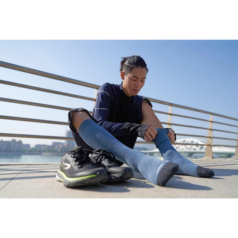 Calcetines Running Largos Lana Merina Negro 2 Calcetines Running Largos Lana Merina Negro - Imagen 2