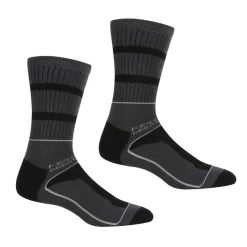 Regatta Calcetines Samaris 3 Season Para Hombre Pack De 2 Negro, Acero Oscuro
