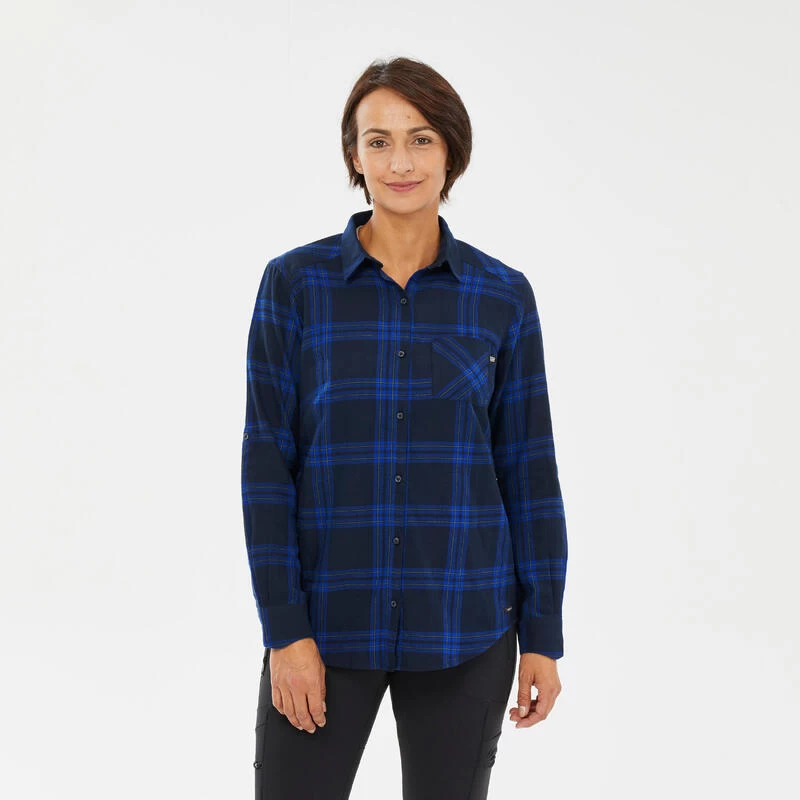 Camisa De Cuadros De Montaña Y Trekking Manga Larga Mujer Forclaz Travel 100 1 Camisa De Cuadros De Montaña Y Trekking Manga Larga Mujer Forclaz Travel 100