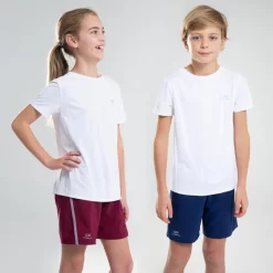 Decathlon Camiseta Atletismo AT 100 Niños Blanco Mangas Cortas Transpirable