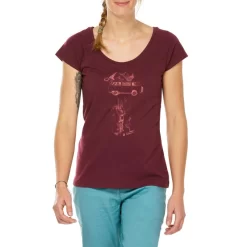 Camiseta De Escalada Y Montaña Manga Corta Mujer Simond Vertika Burdeos