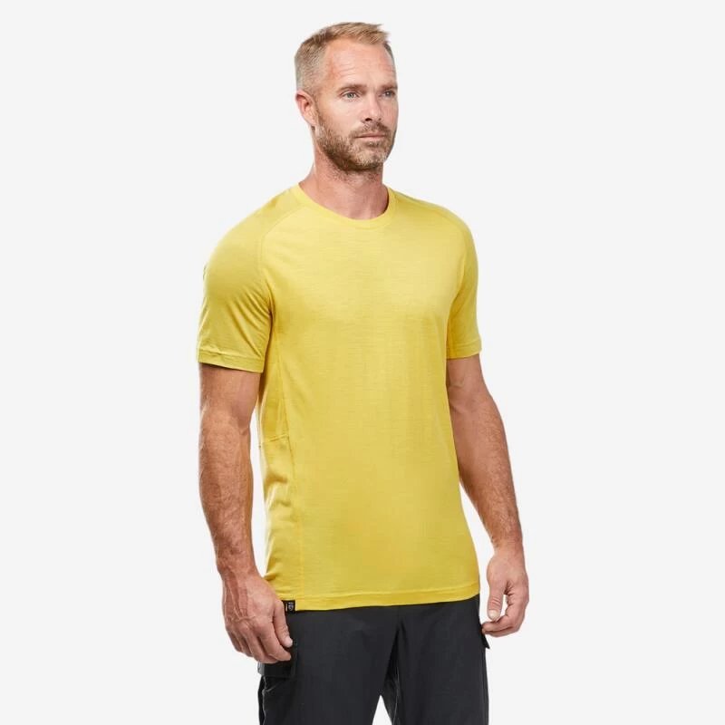 Camiseta De Montaña Y Trekking Manga Corta Lana Merino Hombre Forclaz MT500 1 Camiseta De Montaña Y Trekking Manga Corta Lana Merino Hombre Forclaz MT500