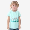 Camiseta De Montaña Y Trekking Manga Corta Niños 2-6 Años Quechua MH100 Verde