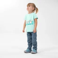 Camiseta De Montaña Y Trekking Manga Corta Niños 2-6 Años Quechua MH100 Verde -Equipo Deportivo camiseta de montaa y trekking manga corta nios 2 6 aos quechua mh100 verde 2