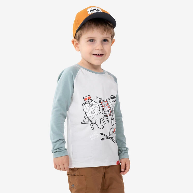 Camiseta De Montaña Y Trekking Protección Solar Niños 2-6 Años Quechua Beige 1 Camiseta De Montaña Y Trekking Protección Solar Niños 2-6 Años Quechua Beige
