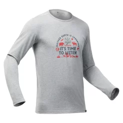 Quechua Camiseta NH100 ML Hombre - Gris Claro