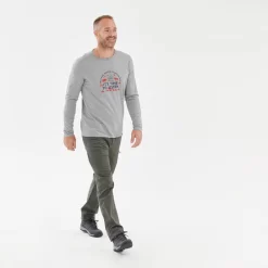 Quechua Camiseta NH100 ML Hombre - Gris Claro -Equipo Deportivo camiseta nh100 ml hombre gris claro 3