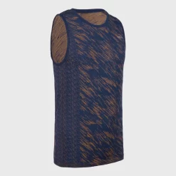 Camiseta Sin Mangas Running Sin Costuras Niños - KIPRUN CARE Marino Naranja