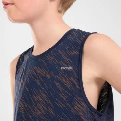 Camiseta Sin Mangas Running Sin Costuras Niños - KIPRUN CARE Marino Naranja -Equipo Deportivo camiseta sin mangas running sin costuras nios kiprun care marino naranja 3