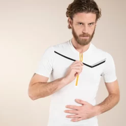 Camiseta Trail Running Hombre Blanco Manga Corta Cremallera -Equipo Deportivo camiseta trail running hombre blanco manga corta cremallera 2