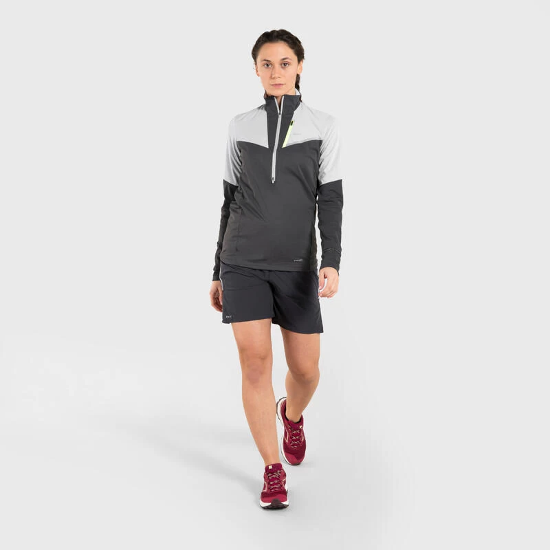 Camiseta Trail Running Mujer Gris Softshell Manga Larga 2 Camiseta Trail Running Mujer Gris Softshell Manga Larga - Imagen 2