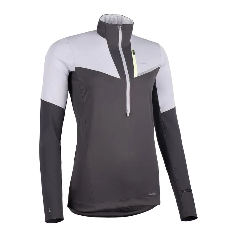 Camiseta Trail Running Mujer Gris Softshell Manga Larga 1 Camiseta Trail Running Mujer Gris Softshell Manga Larga