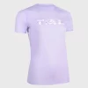 CAMISETA TRAIL RUNNING MUJER LILA ESTAMPADO MANGA CORTA