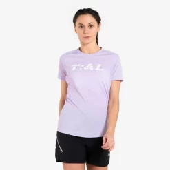 CAMISETA TRAIL RUNNING MUJER LILA ESTAMPADO MANGA CORTA -Equipo Deportivo camiseta trail running mujer lila estampado manga corta 4