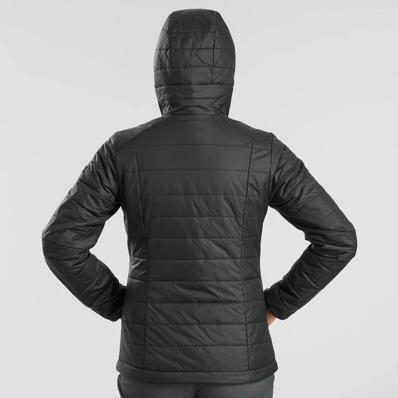 Chaqueta Acolchada Montaña Y Trekking Con Capucha Mujer Forclaz MT100 Negro 2 Chaqueta Acolchada Montaña Y Trekking Con Capucha Mujer Forclaz MT100 Negro - Imagen 2