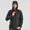 Chaqueta Acolchada Montaña Y Trekking Con Capucha Mujer Forclaz MT100 Negro