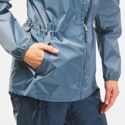 Chubasquero Impermeable De Montaña Y Trekking Mujer Quechua Raincut Azul -Equipo Deportivo chubasquero impermeable de montaa y trekking mujer quechua raincut azul 3
