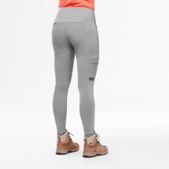 LEGGINGS DE TREKKING Y VIAJE RESISTENTES - TRAVEL 500 - GRIS CLARO - MUJER -Equipo Deportivo leggings de trekking y viaje resistentes travel 500 gris claro mujer 2