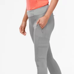 LEGGINGS DE TREKKING Y VIAJE RESISTENTES - TRAVEL 500 - GRIS CLARO - MUJER -Equipo Deportivo leggings de trekking y viaje resistentes travel 500 gris claro mujer 4