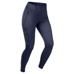 LEGGINGS DE TREKKING Y VIAJE RESISTENTES - TRAVEL 500 - GRIS CLARO - MUJER -Equipo Deportivo leggings de trekking y viaje resistentes travel 500 marino mujer