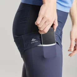Quechua Mallas Con Pantalón Corto De Montaña Y Trekking Ultraligeras Mujer FH900 Azul -Equipo Deportivo mallas con pantalon corto de montaa y trekking ultraligeras mujer fh900 azul 3