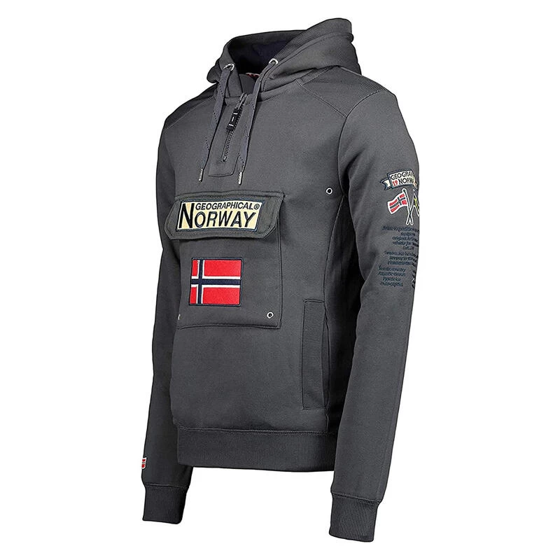 GEOGRAPHICAL NORWAY Sudadera Norway Niños Montaña Y Trekking Gymclass Gris Capucha 1 GEOGRAPHICAL NORWAY Sudadera Norway Niños Montaña Y Trekking Gymclass Gris Capucha