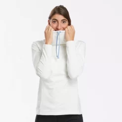 Quechua Sudadera Polar Montaña Y Nieve Mujer SH100 Warm Warm Blanco