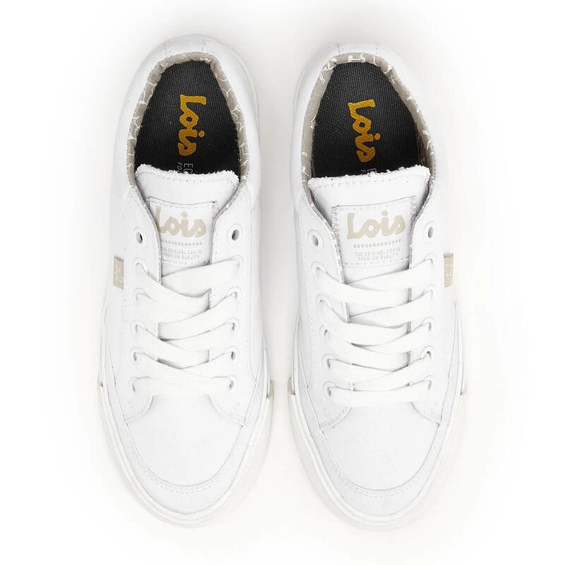 Zapatillas De Lona Para Mujer Lois 61326 Blancas Con Suela Antideslizante 4 Zapatillas De Lona Para Mujer Lois 61326 Blancas Con Suela Antideslizante - Imagen 4